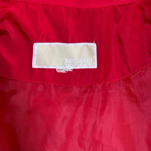 Michael Kors Red Puffer Quilted Vest Women Full Front Zip - Picture 3 of 8